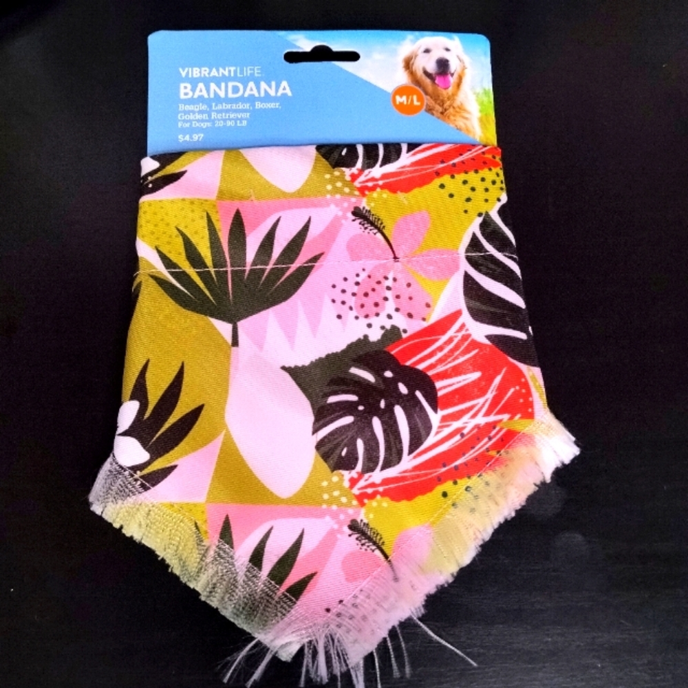 Vibrant Life Floral Bandana For Dogs NWT